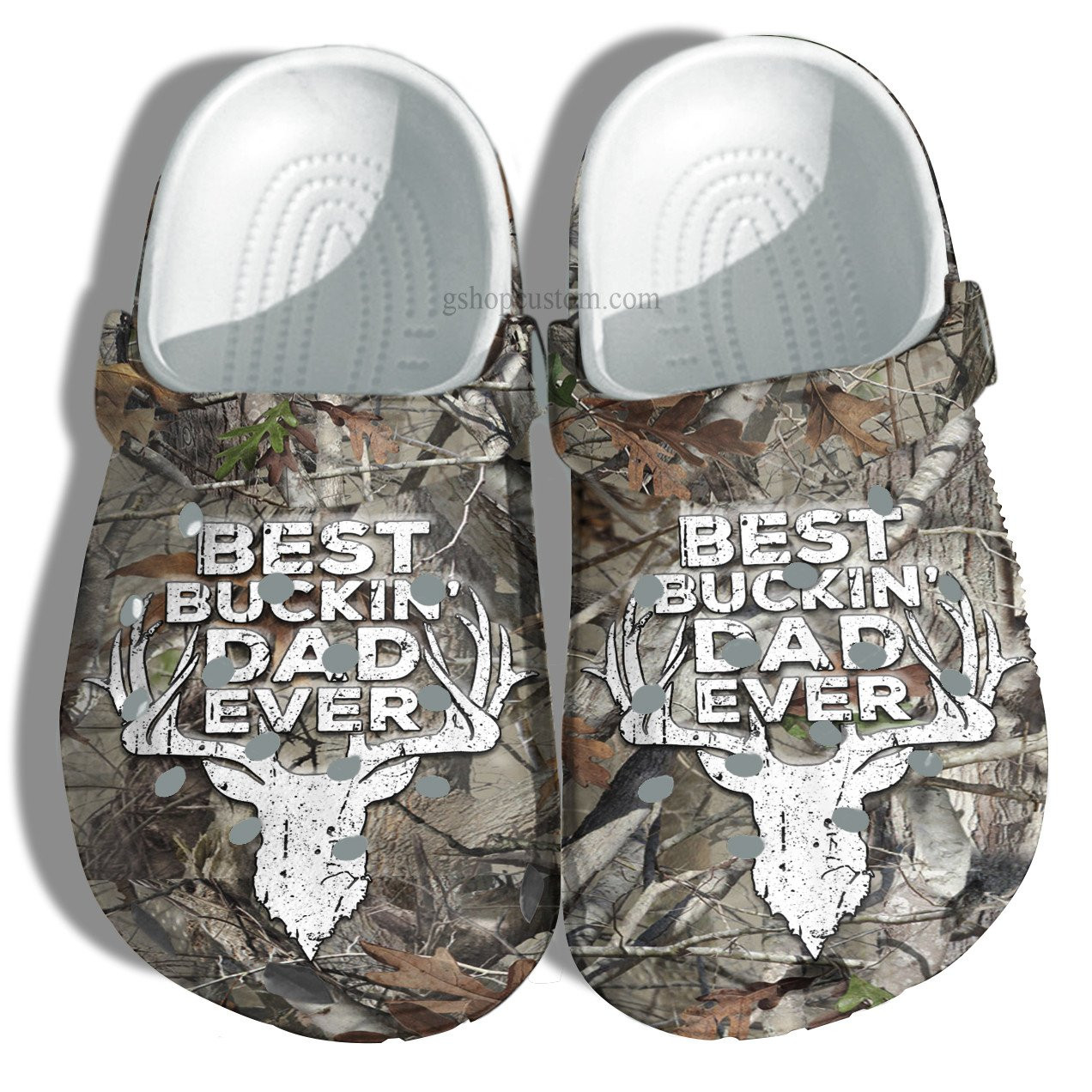 Best Buckin Dad Ever Deer Hunter Croc Shoes Gift Grandpa Father Day- Deer Hunting Camouflage Army Crocs Shoes