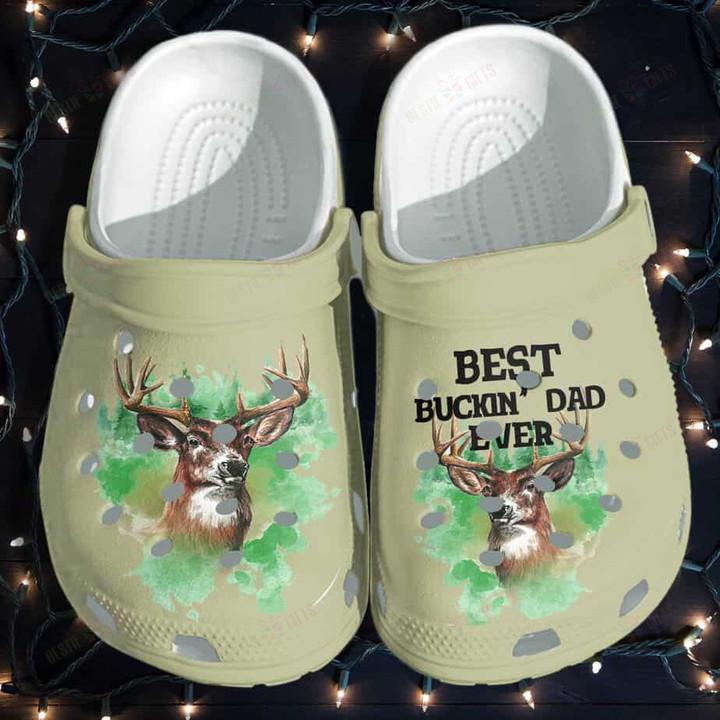 Best Buckin Dad Ever Deer Hunting Camping Deer Hunter Crocs Classic Clogs Shoes