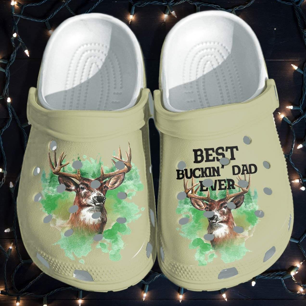 Best Buckin Dad Ever Deer Hunting Shoes Crocs - Camping Deer Hunter Shoes Gifts For Grandpa Fathers Day 2022