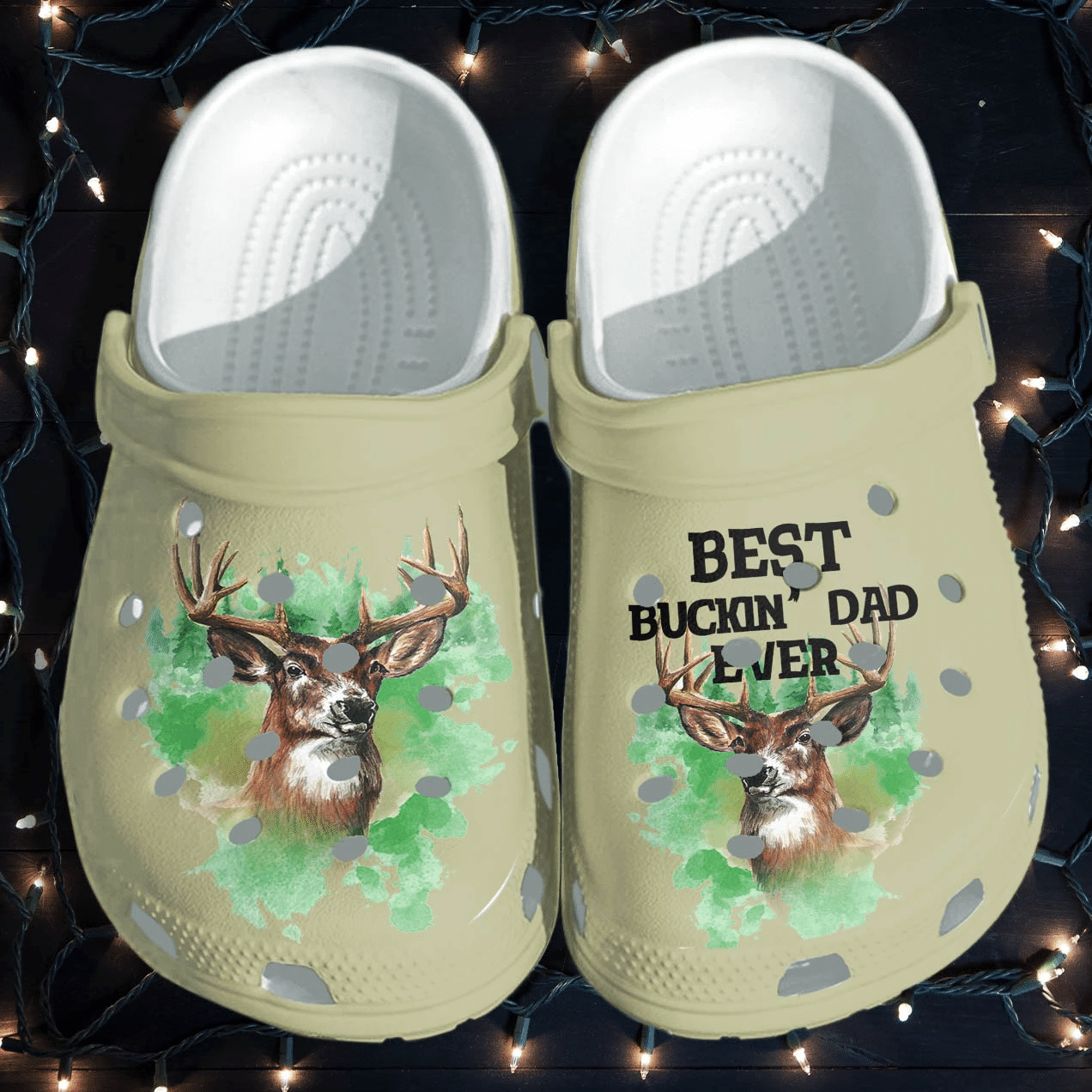 Best Buckin Dad Ever Deer Hunting Shoes Crocs Camping Deer Hunter Shoes