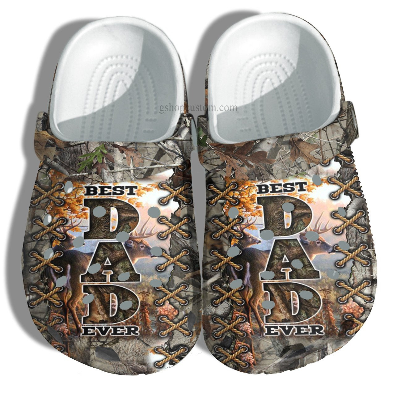 Best Dad Ever Deer Hunter Croc Shoes Gift Uncle Father Day- Deer Hunting Camo Vintage Crocs Shoes