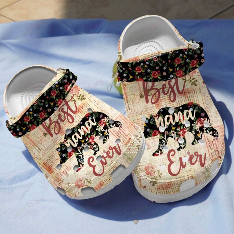 Best Nana Bear Ever Shoes Crocs Clogs Gifts For Mothers Day Grandma