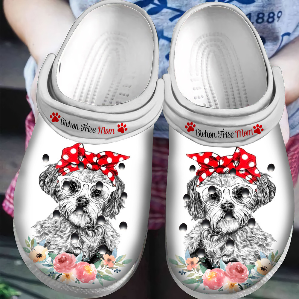 Bichon Frise Mom Crocs Classic Clogs Shoes Mothers Day Gift