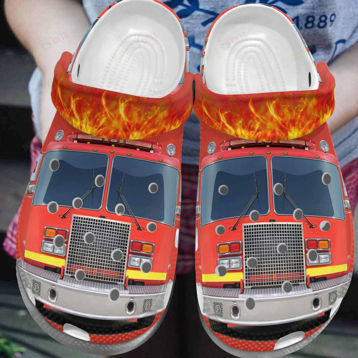 Big Fire Truck Fan Crocs Classic Clogs Shoes