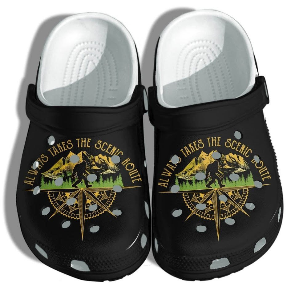 Bigfoot Camping Custom Crocs Shoes Clogs - Funny Camping Mountain Outdoor Crocs Shoes Clogs Gifts For Men Women