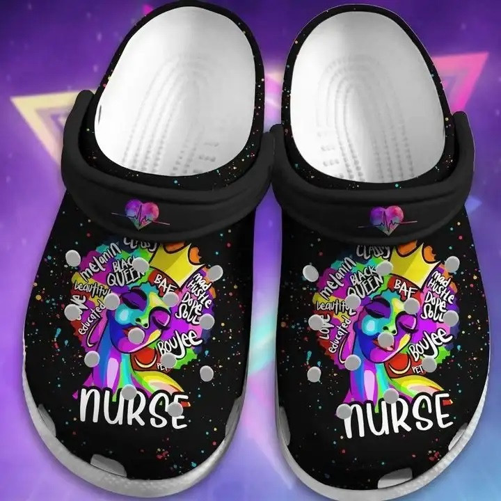 Bkack Pride Nurse Colorful Crocs Crocband Clog Shoes For Men Women