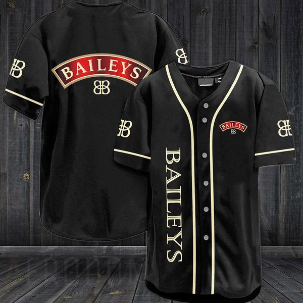 Black Baileys Original Irish Whiskey Baseball Jersey, Unisex Jersey Shirt for Men Women