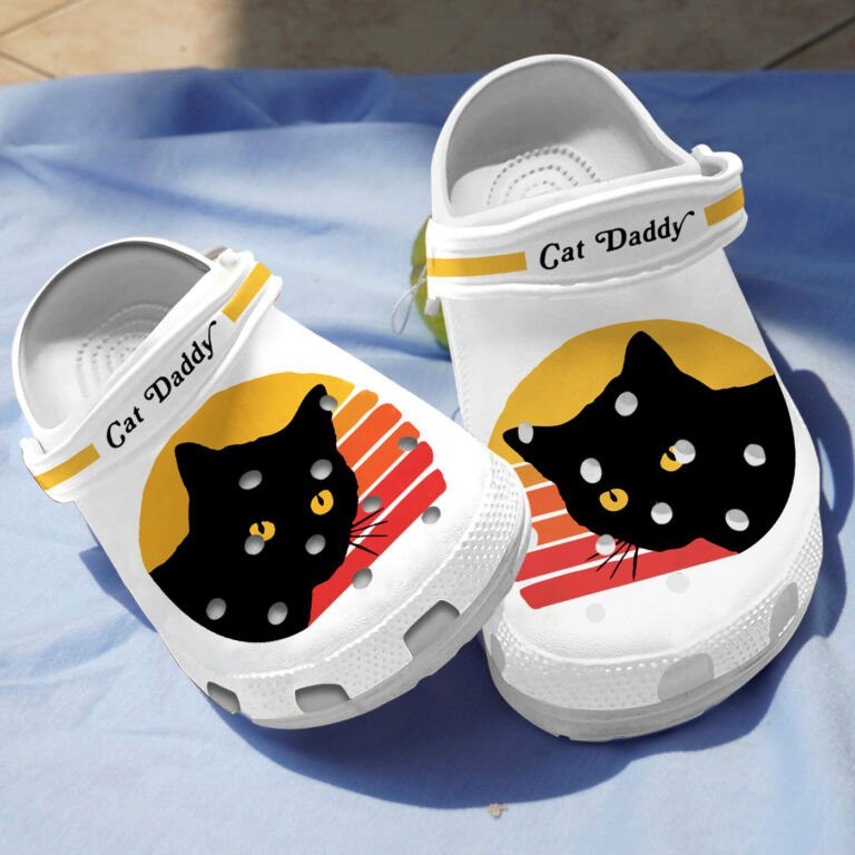 Black Cat Daddy Shoes Crocs Clogs Birthday Holiday Gifts