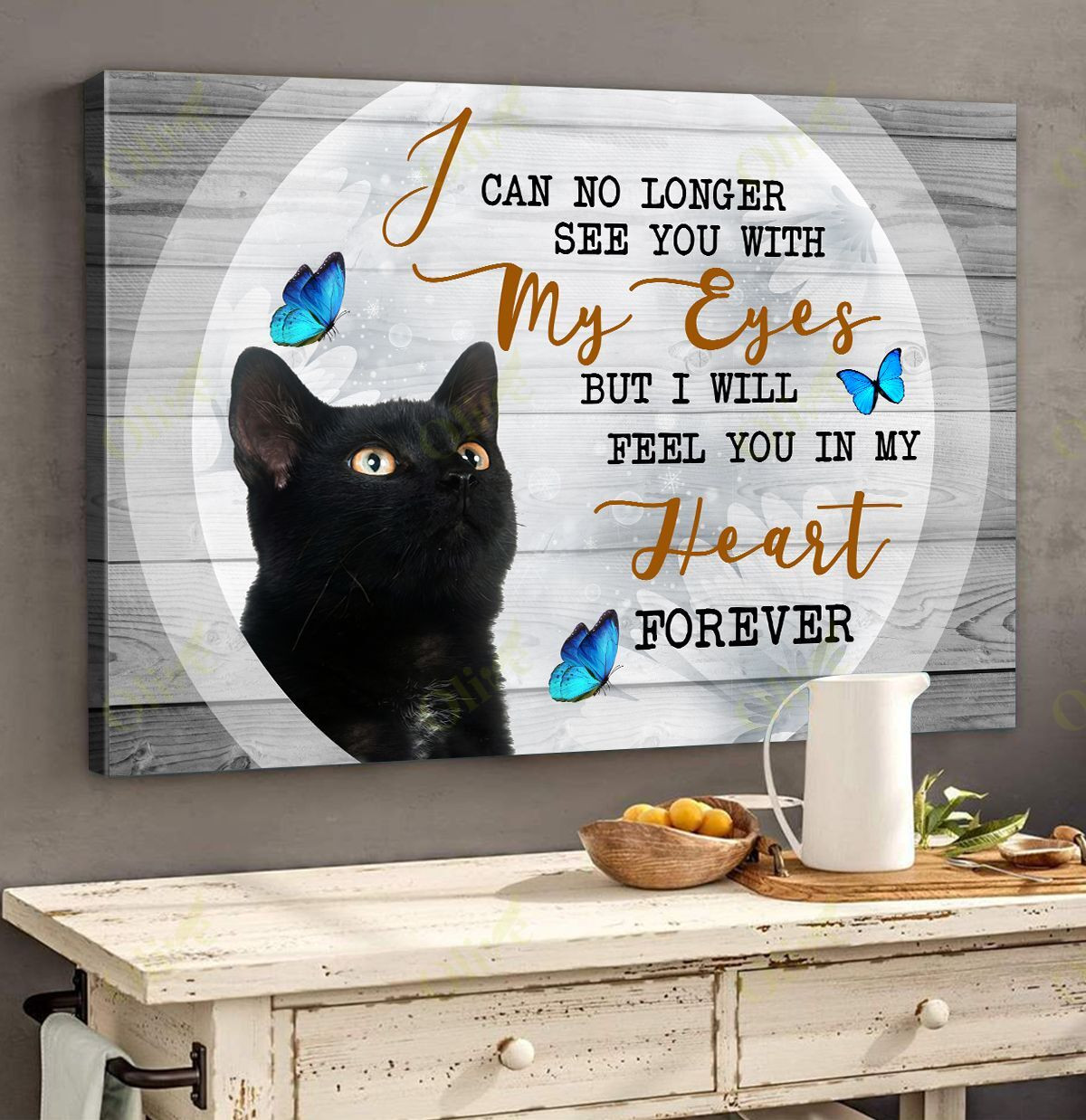 Black Cat - I Feel You In My Heart Poster And Canvas Art Wall Decor
