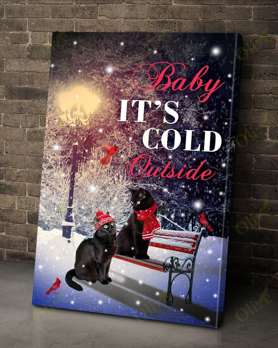Black Cat - It's Cold Outside Poster And Canvas Art Wall Decor