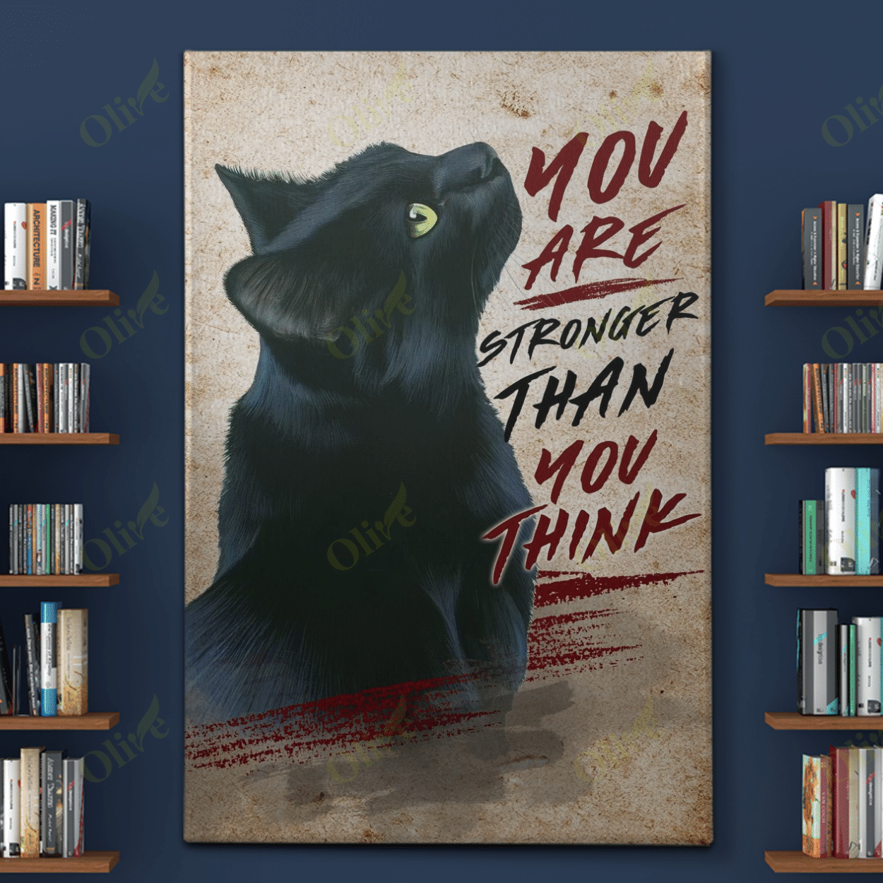 Black Cat - Stronger Than You Think Poster And Canvas Art Wall Decor