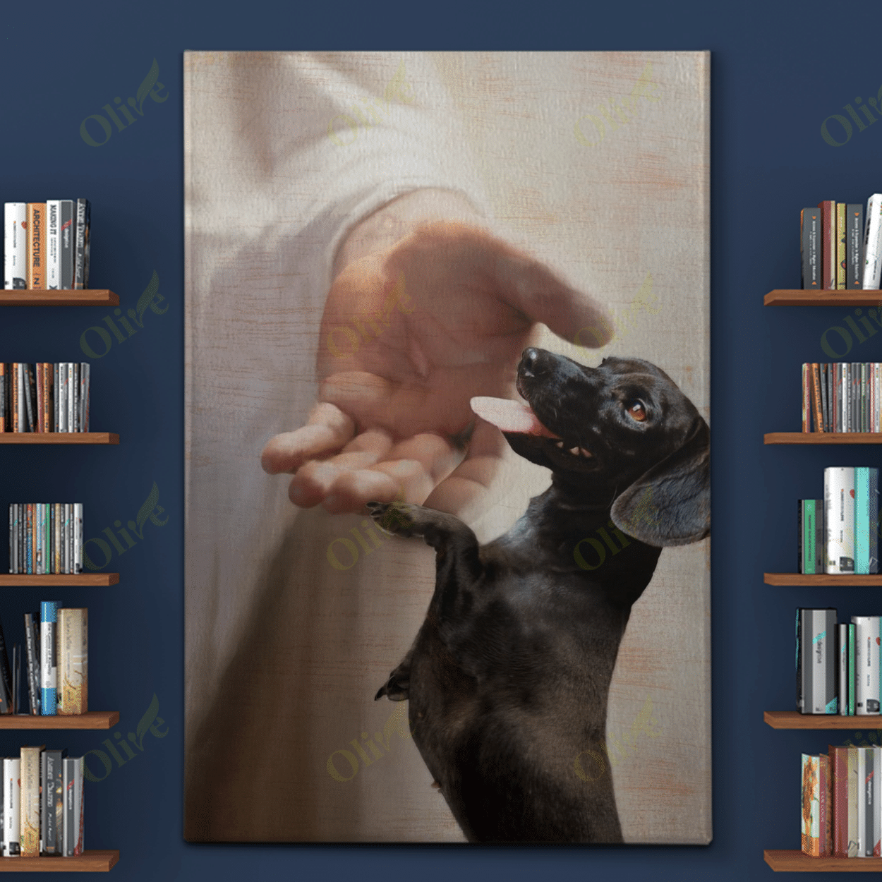 Black Dachshund - Take My Hand Special Poster And Canvas Art Wall Decor