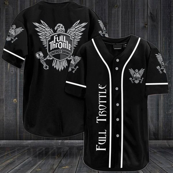 Black Full Throttle Baseball Jersey