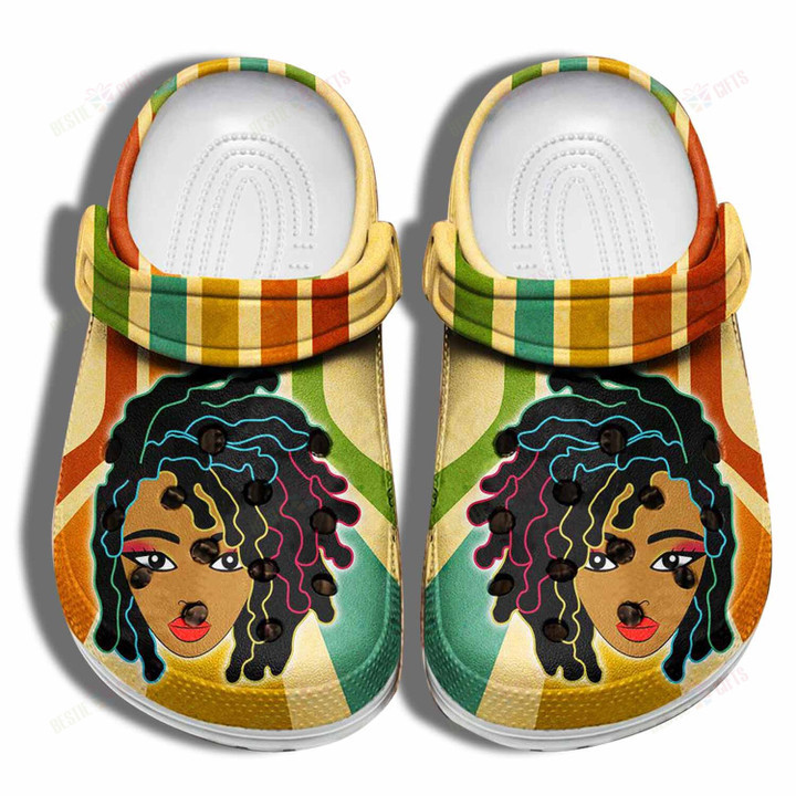 Black Girl Hair Juneteenth Crocs Classic Clogs Shoes PANCR0207