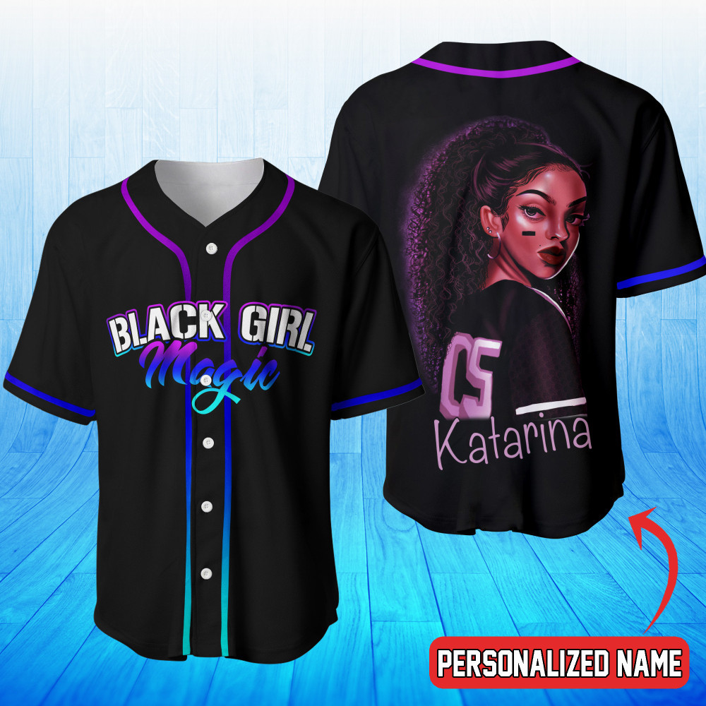Black Girl Magic Custom Name And Number Baseball Jersey