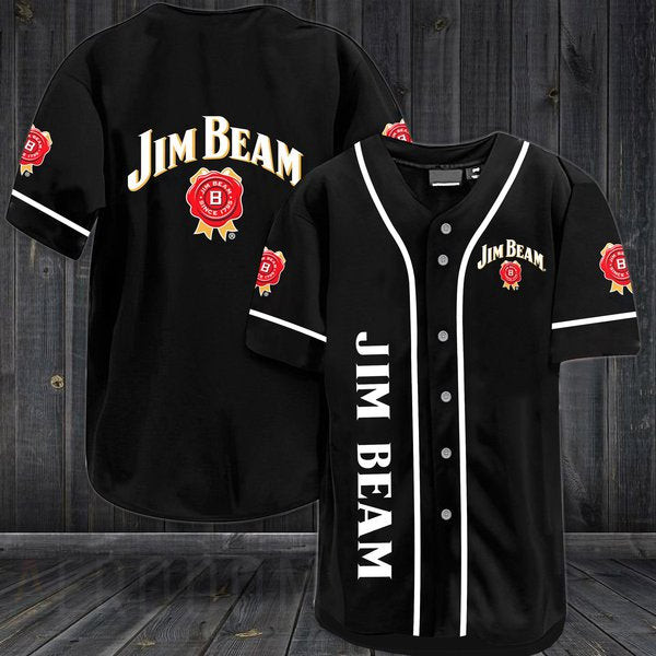 Black Jim Beam Bourbon Whiskey Baseball Jersey