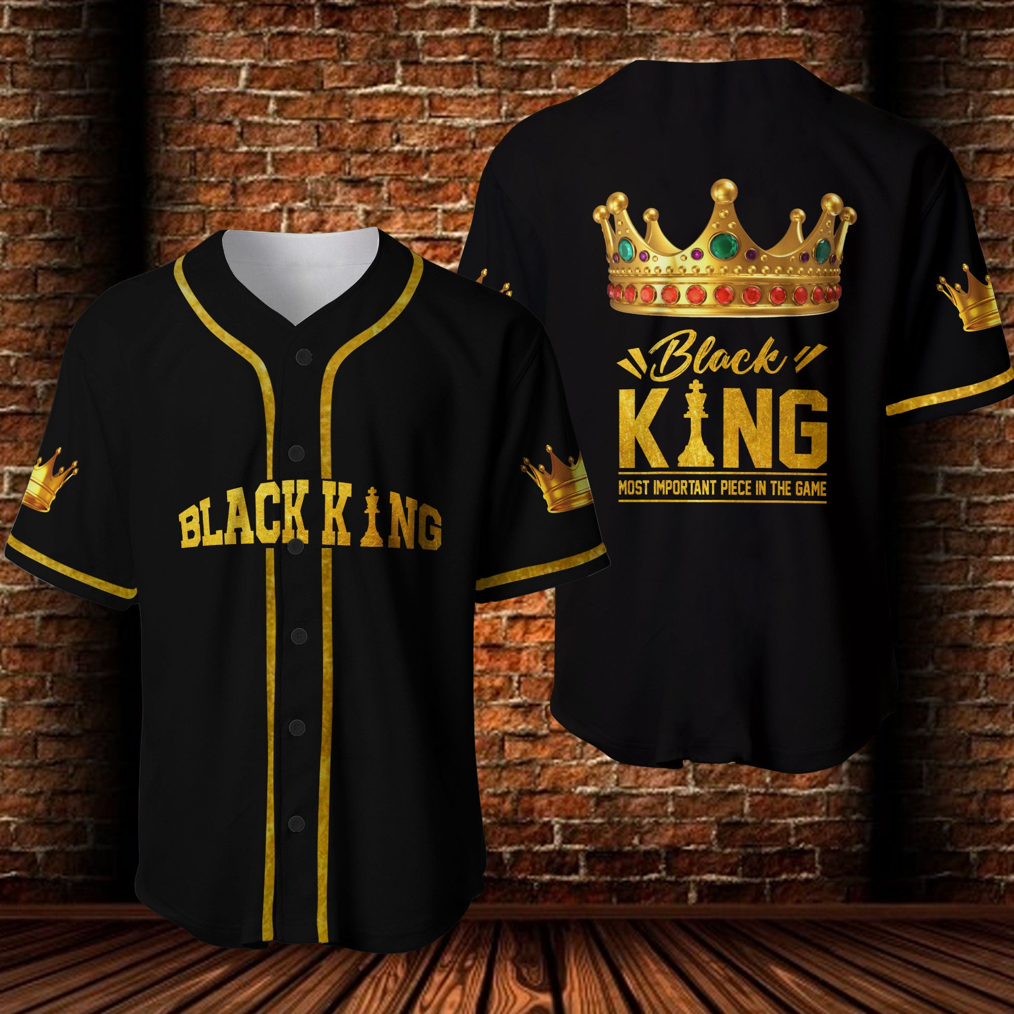 Black King Crown Baseball Jersey