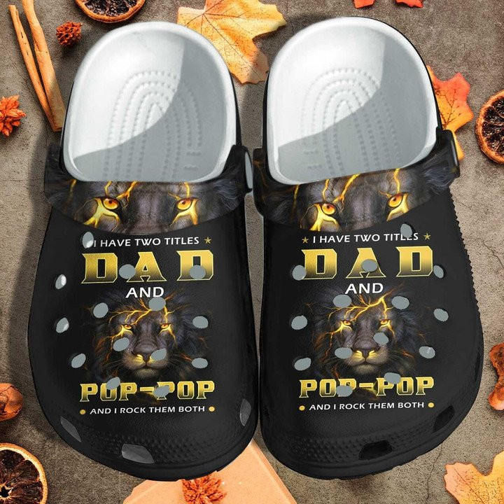 Black Lion Father Black King Crocs Classic Clogs Shoes Dad Honor Papa Priceless Custom Crocs Classic Clogs Shoes Fathers Day