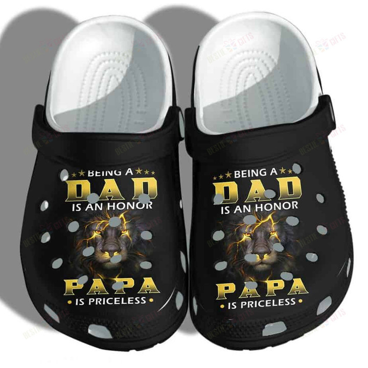 Black Lion Father Black King Dad Honor Papa Priceless Crocs Classic Clogs Shoes