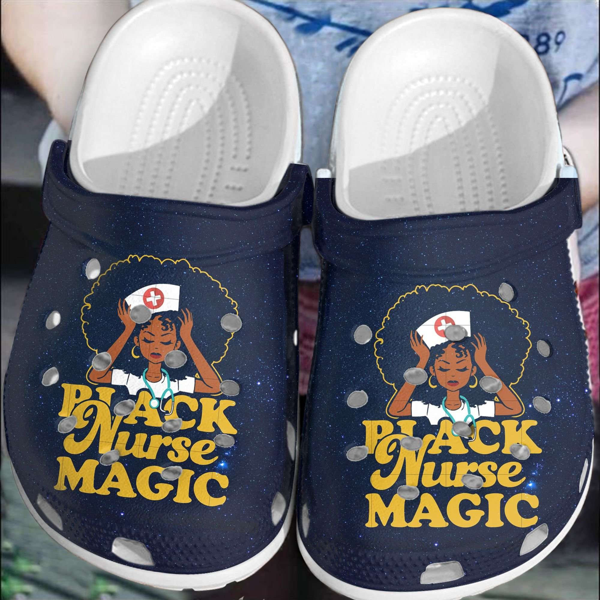 Black Nurse Magic Black Pride Crocs Crocband Clog Shoes For Men Women