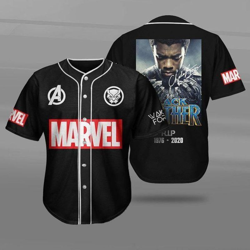 Black Panther Marvel Avengers Baseball Shirt Jerseyer Jersey, Unisex Jersey Shirt for Men Women