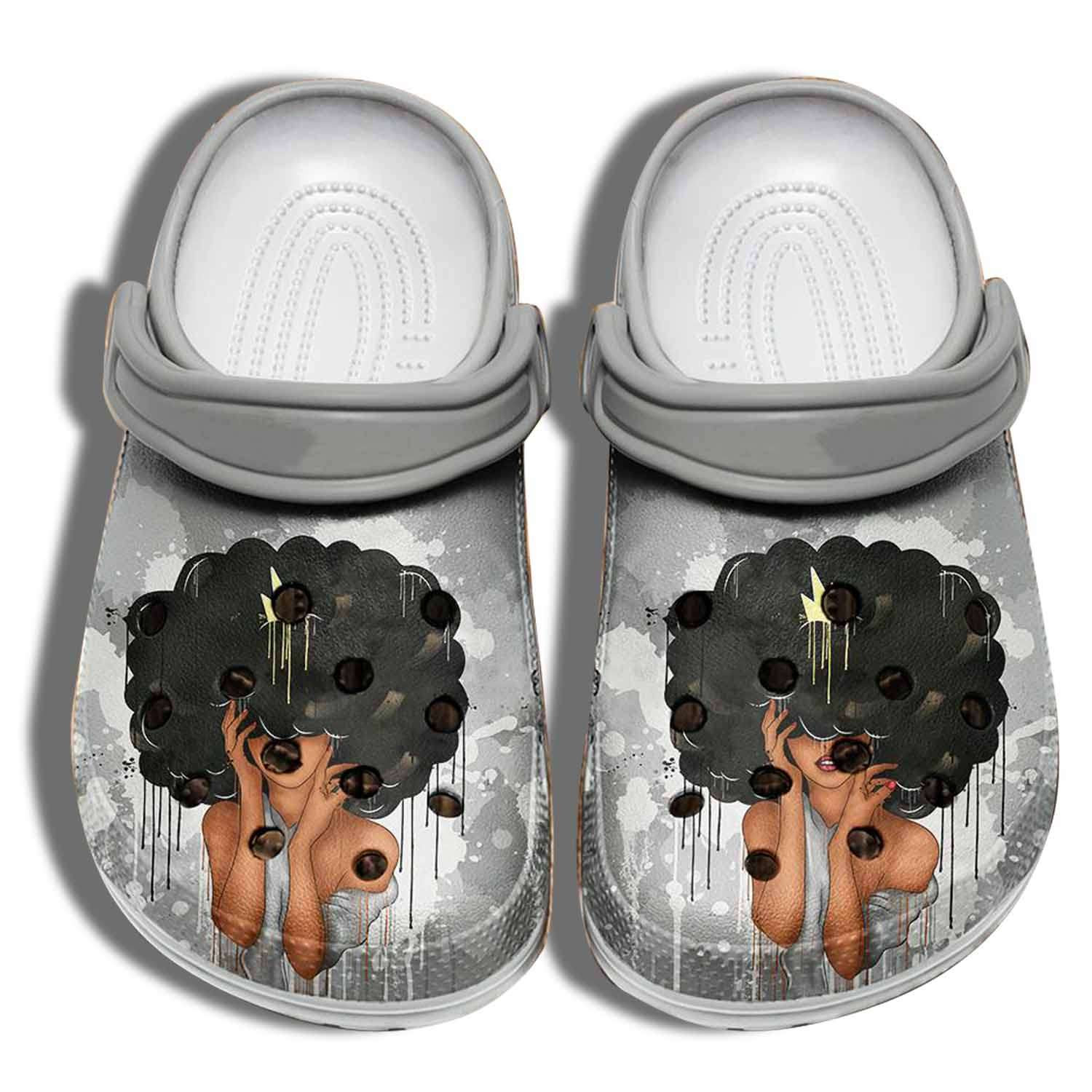 Black Queen Girl Crocs Crocband Clog Shoes
