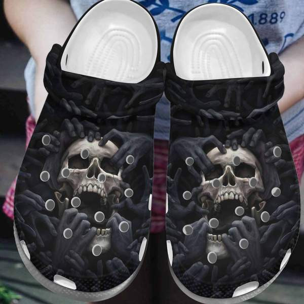 Black Skull Crocs Clog Shoesshoes Crocbland Clog Gifts For Men Son