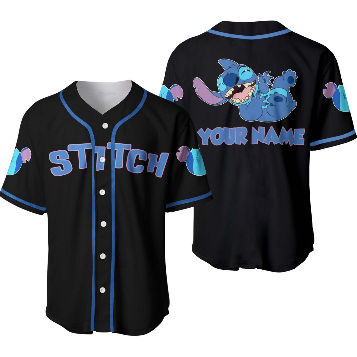 Black Stitch Disney Personalized Baseball Jersey Disney Unisex Cartoon Custom Baseball Jersey Shirt Men Women