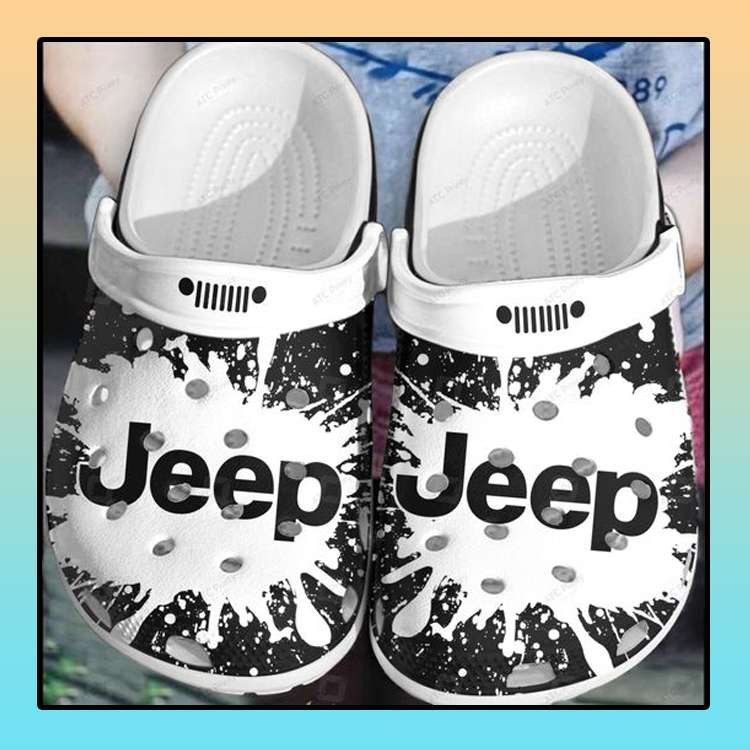 Black White Jeep Crocs Crocband Clog Shoes For Jeep Lover