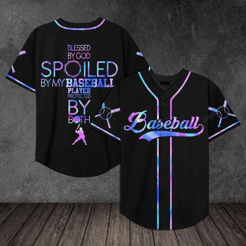 Blessed By God Neon Baseball 222 Gift For Lover Baseball Jersey