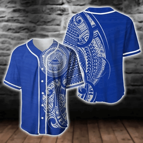 Blue Baseball Jersey American Samoa