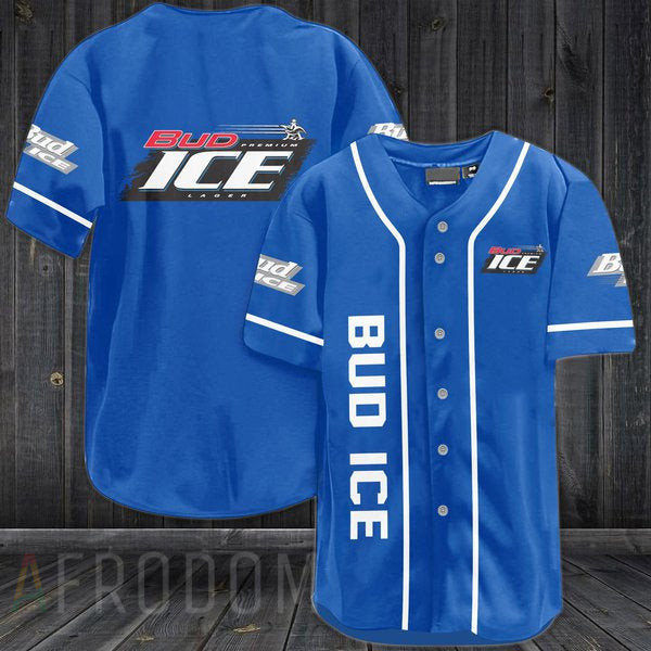 Blue Bud Ice Beer Baseball Jersey