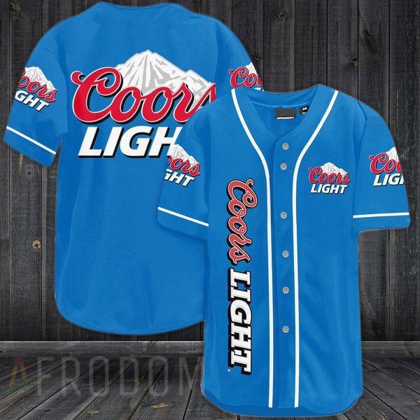 Blue Coors Light Beer Baseball Jersey