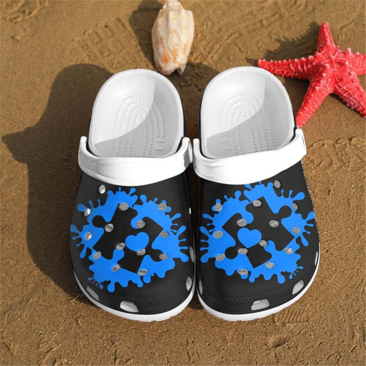 Blue Puzzle Crocs Classic Clogs Shoes For Men Women Autism Custom Crocs Classic Clogs Shoes