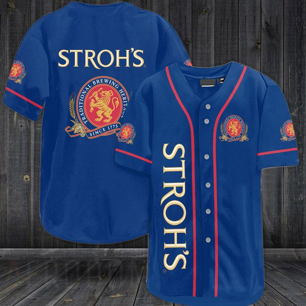 Blue Strohs Brewery Baseball Jersey