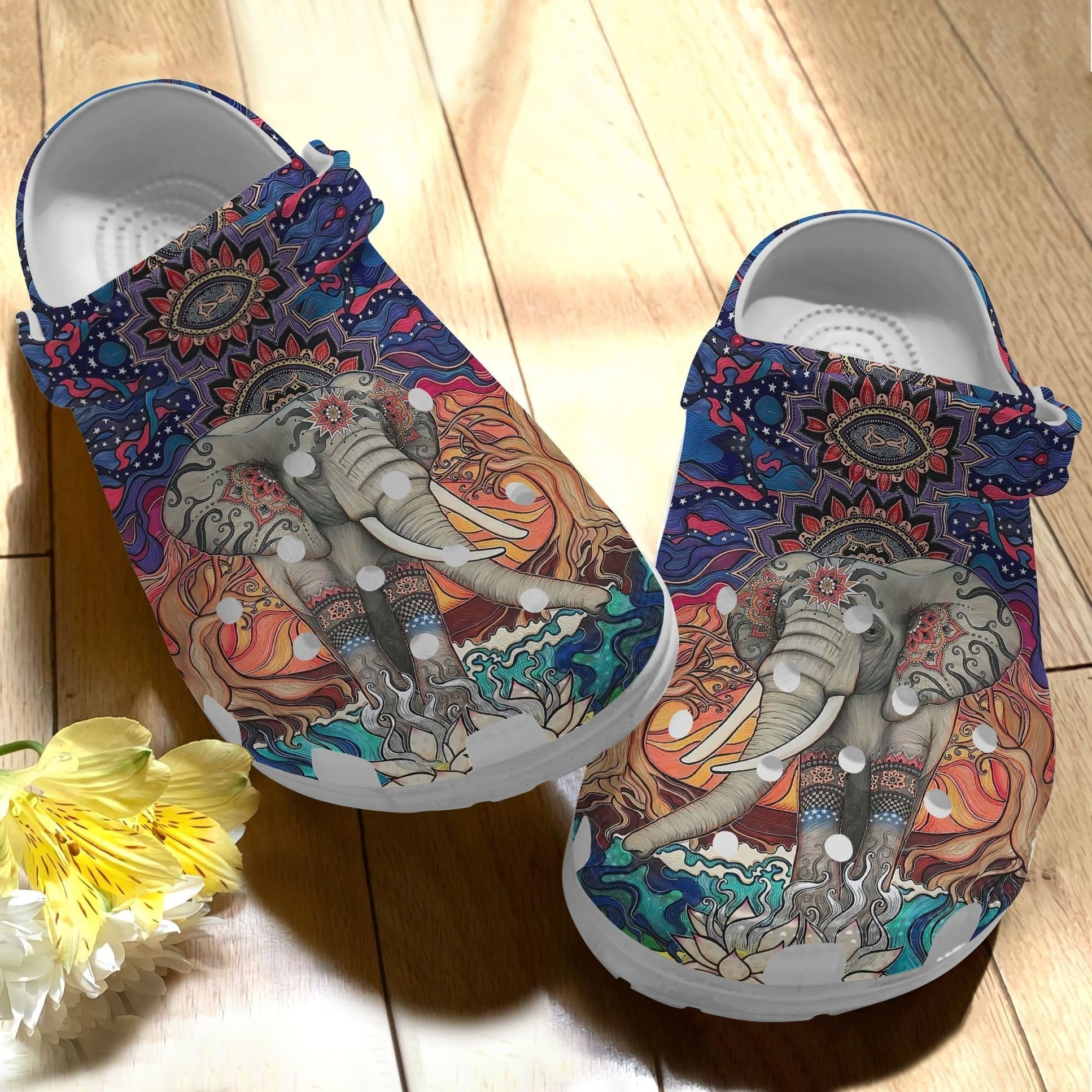 Boho Elephant Shoes – Multiple Colors Crocs Clog Birthday Gift
