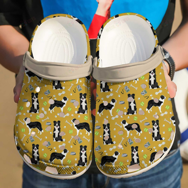 Border Collie Pattern Crocs Classic Clogs Shoes