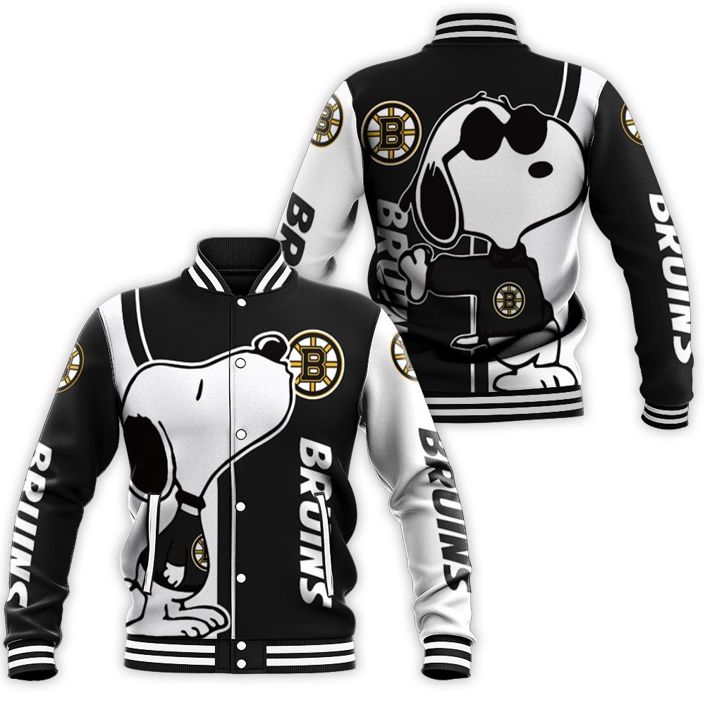 Boston Bruins Snoopy Lover 3d Printed Baseball Jacket for Men Women