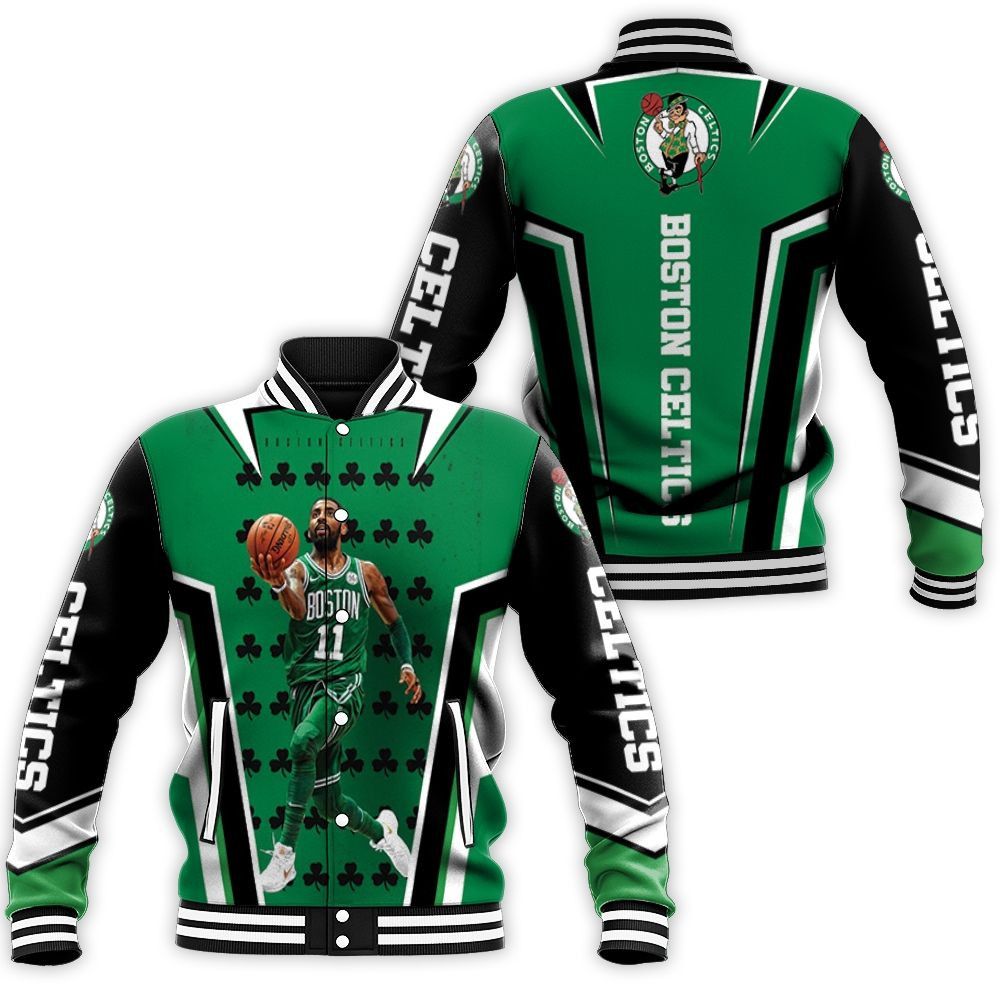 Boston Celtics Kyrie Irving 11 Shamrock Baseball Jacket for Men Women