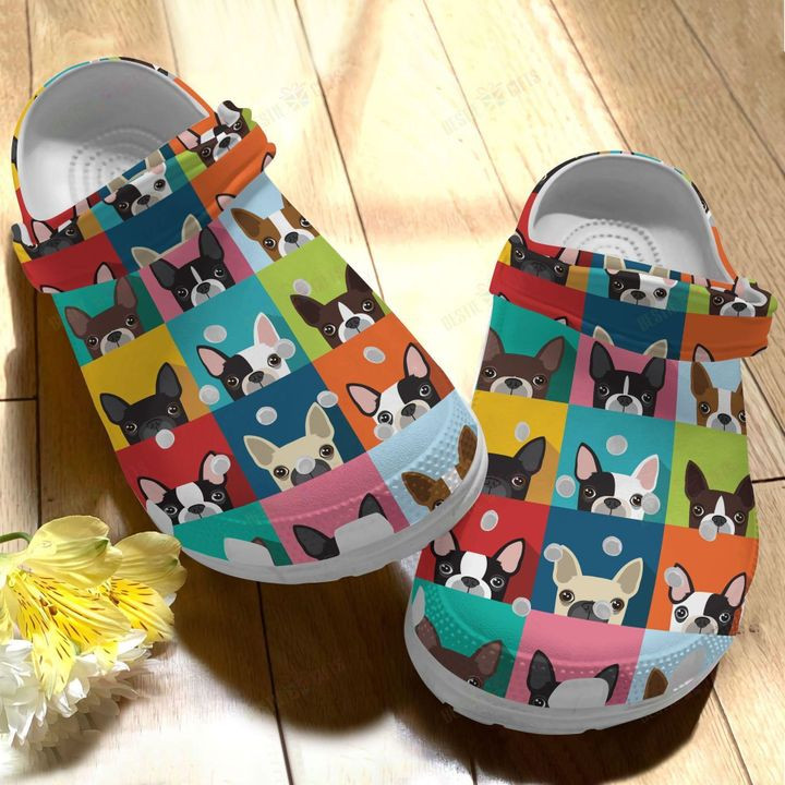 Boston Terrier Colorful Crocs Classic Clogs Shoes PANCR0561