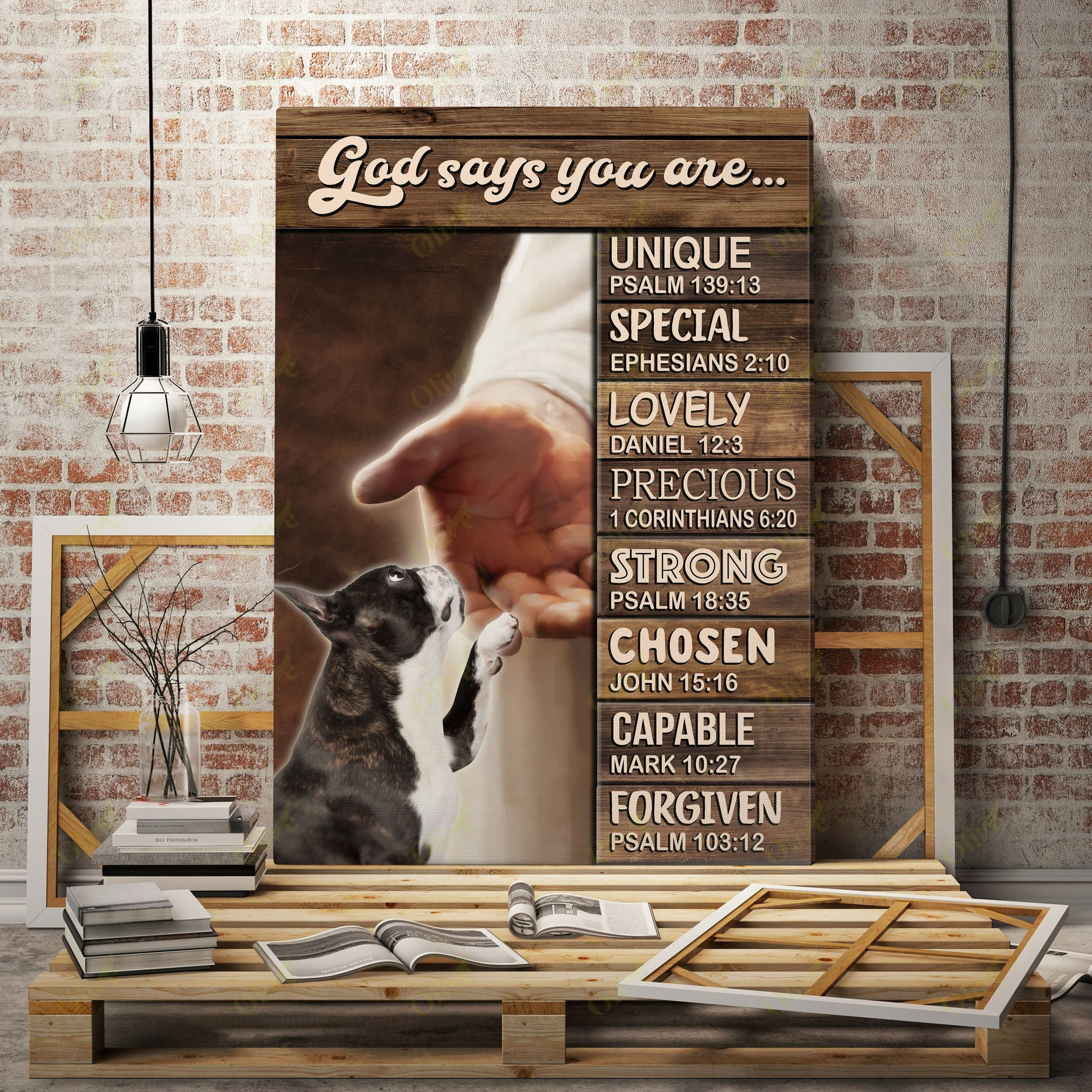 Boston Terrier - God Says You Are Poster And Canvas Art Wall Decor