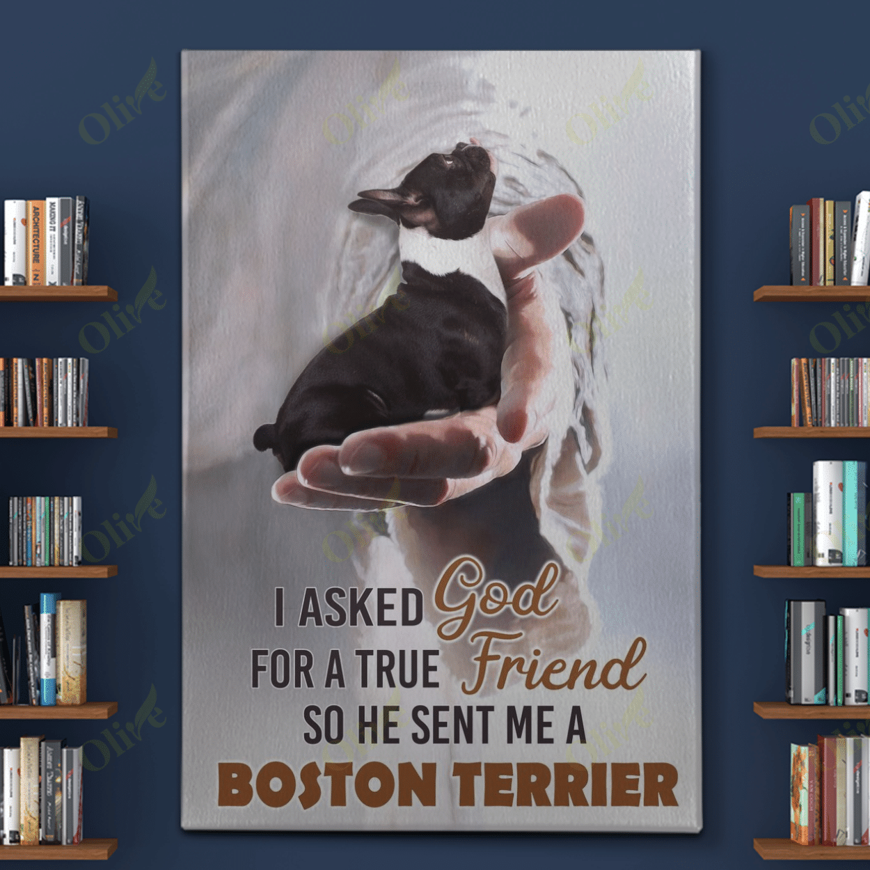 Boston Terrier - God Sent My Best Friend Special Custom Poster And Canvas Art Wall Decor