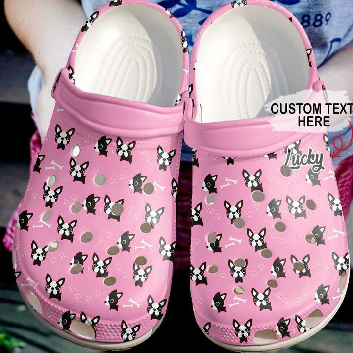 Boston Terrier Personalized Pattern Crocs Classic Clogs Shoes