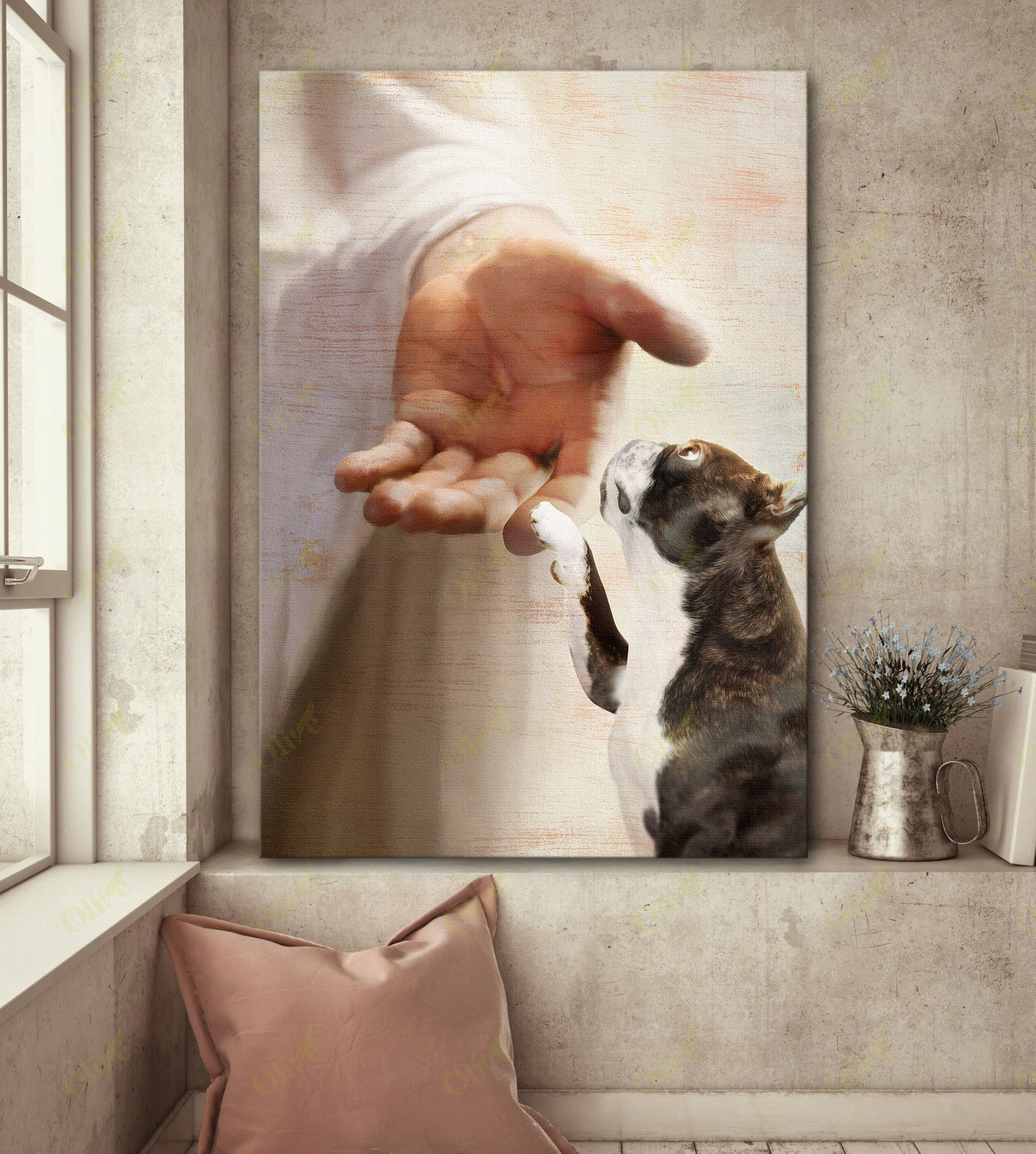 Boston Terrier - Take My Hand Poster And Canvas Art Wall Decor