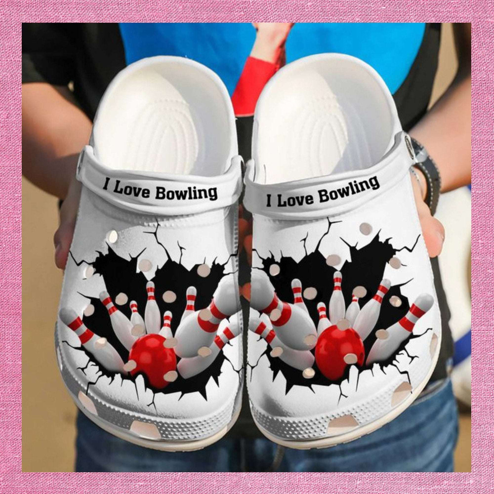 Bowling I Love Rubber For Men And Women Gift For Fan Classic Water Rubber Crocs Clog Shoes Comfy Footwear