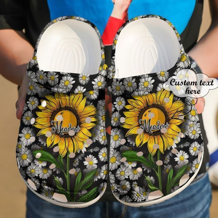 Bowling Personalized Sunflower Crocs Classic Clogs Shoes