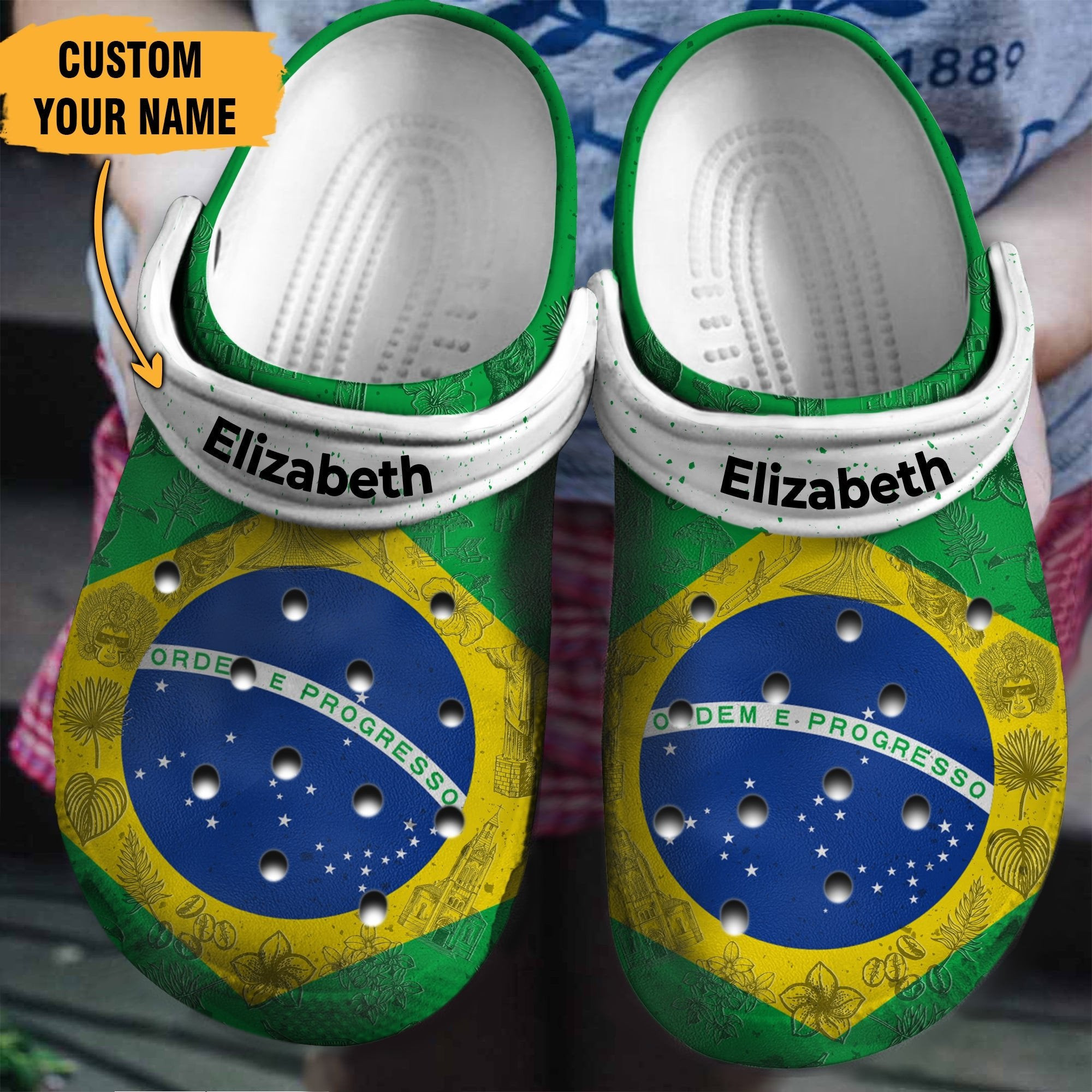 Brazil Flag Personalized Shoes Crocs Clogs Gifts For Men Women