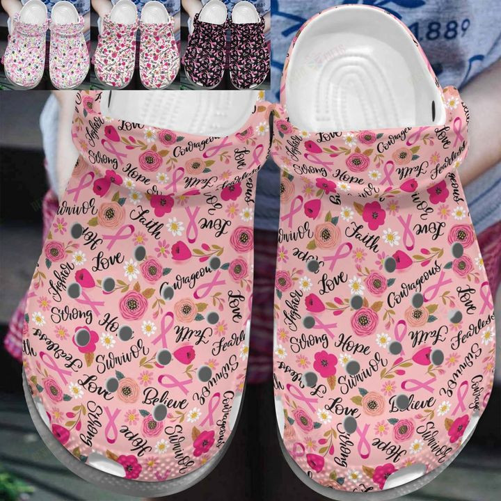 Breast Cancer Warrior Crocs Classic Clogs Shoes