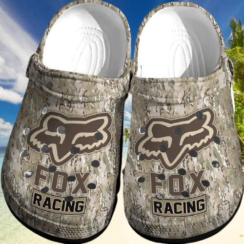 Brown Camouflage Fox Clogs Shoes