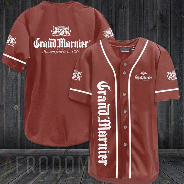Brown Grand Marnier Baseball Jersey, Unisex Jersey Shirt for Men Women